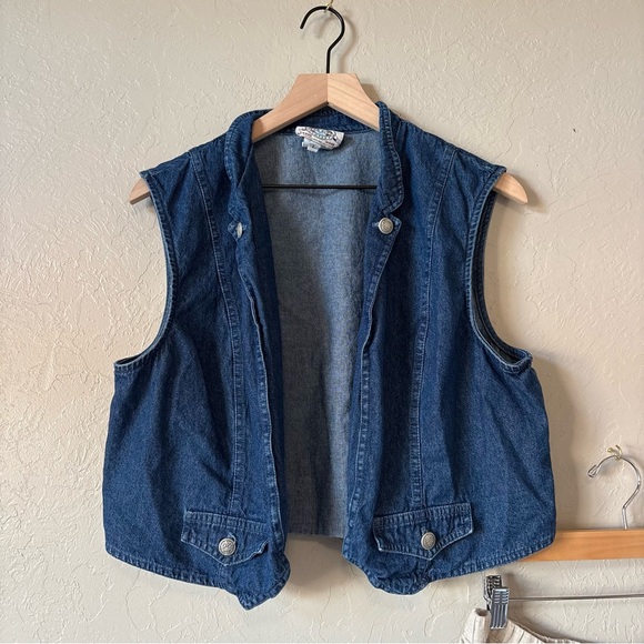 Vintage Denim Vest Cotton Blue Made in USA size L - Picture 2 of 4